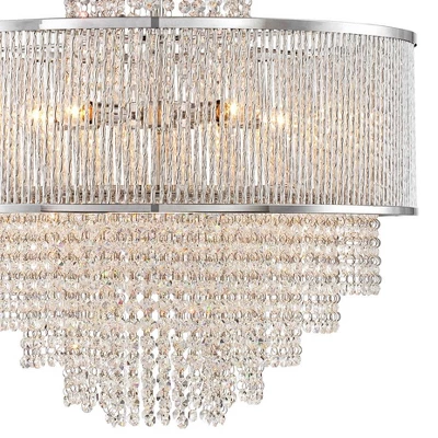 Vienna Full Spectrum Pioggia Chrome Pendant Chandelier 23 1/2" Wide Modern Crystal 5-Light Fixture For Dining Room House Foyer Kitchen Island Entryway 4 Vienna Full Spectrum Pioggia Chrome Pendant Chandelier 23 1/2" Wide Modern Crystal 5-Light Fixture For Dining Room House Foyer Kitchen Island Entryway - Image 2
