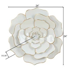 LuxenHome White And Gold Flower Metal Wall Decor -Home Decor Shop GUEST 816c84fa 76ed 4040 afea fbe53b238d25