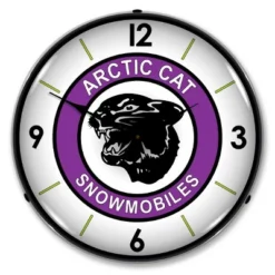 Collectable Sign & Clock | Artic Cat LED Wall Clock Retro/Vintage, Lighted - Great For Garage, Bar, Mancave, Gym, Office Etc 14 Inches