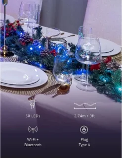 Twinkly Pre-Lit Garland App-Controlled LED Artificial Christmas Garland With 50 RGB+W (16 Million Colors + Warm White) LEDs. 9 Feet. Green Wire. -Home Decor Shop GUEST 82080617 0ff9 4ead 9fad 0eeddf0a00fb