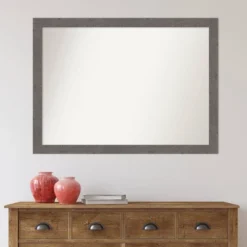 42" X 31" Non-Beveled Rustic Plank Gray Narrow Wall Mirror - Amanti Art -Home Decor Shop GUEST 8249e9ce 0f19 4e7c b506 6632faf134e8