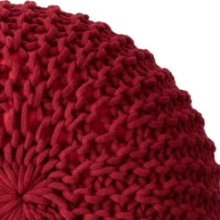 Cheer Collection 18" Round Cable Knit Pouf Ottoman -Home Decor Shop GUEST 8310b00e 0d0d 41ac a178 812ee84f0602