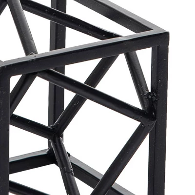 Black Modern Cube Metal Decorative Sculpture - Foreside Home & Garden 3 Black Modern Cube Metal Decorative Sculpture - Foreside Home & Garden