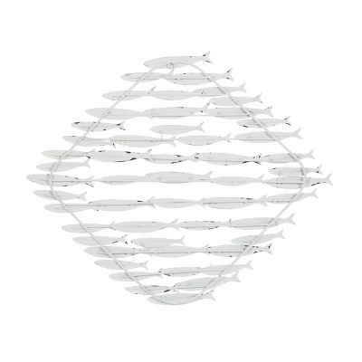 Metal Fish Indoor Outdoor Wall Decor Blue - Olivia & May 4 Metal Fish Indoor Outdoor Wall Decor Blue - Olivia & May - Image 2