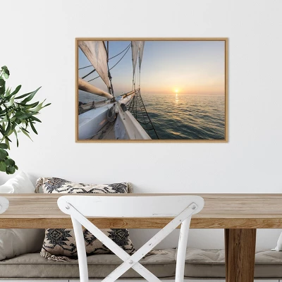 23" X 16" Sunset Cruise On The Western Union Schooner By Chuck Haney Danita Delimont Framed Canvas Wall Art - Amanti Art 6 23" X 16" Sunset Cruise On The Western Union Schooner By Chuck Haney Danita Delimont Framed Canvas Wall Art - Amanti Art - Image 4