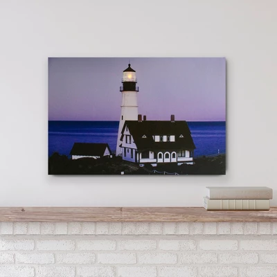 Northlight LED Lighted Dusk Lighthouse Seaside Scene Canvas Wall Art 15.75" X 23.75" 3 Northlight LED Lighted Dusk Lighthouse Seaside Scene Canvas Wall Art 15.75" X 23.75"