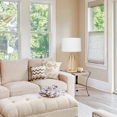 Wood Arch Farmhouse Table Lamp With Fabric Shade Natural - Lalia Home 6 Wood Arch Farmhouse Table Lamp With Fabric Shade Natural - Lalia Home - Image 4