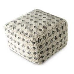 Kodi Square Pouf Ottoman Black/Off White - Steve Silver Co. -Home Decor Shop GUEST 84c10bc0 ad04 433b a853 153be493e691