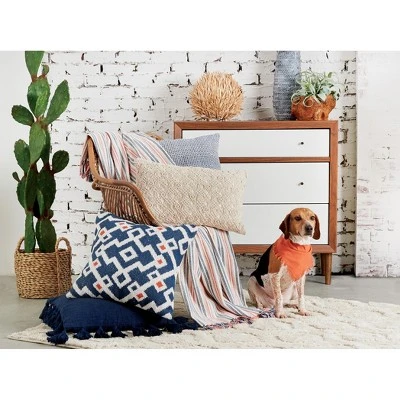 Carol & Frank 20" X 20" Reggie Indigo Easter Woven Throw Pillow 4 Carol & Frank 20" X 20" Reggie Indigo Easter Woven Throw Pillow - Image 2