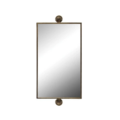 26.5" Metal Swivel Wall Mirror Brass - 3R Studios 3 26.5" Metal Swivel Wall Mirror Brass - 3R Studios