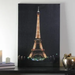 Northlight 23.5" LED Lighted Famous Eiffel Tower Paris France At Night Canvas Wall Art -Home Decor Shop GUEST 87995eb2 c62a 4f9c 9845 d3cd29ca7abb