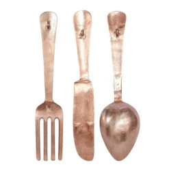 Set Of 3 Aluminum Utensils Knife Spoon And Fork Wall Decors Gold - Olivia & May -Home Decor Shop GUEST 87b3b44b ff5f 46fa 874a e534ef5c5e36
