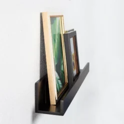 24" X 3.3" 2pc Decorative Wall Shelf Set Black - Uniek -Home Decor Shop GUEST 881fd1a6 d04c 44ee 8705 ba71ac36051c