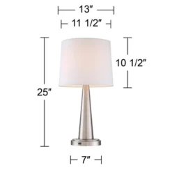 360 Lighting Karla Modern Table Lamps 25" High Set Of 2 Brushed Steel Column With USB Charging Port White Fabric Shade For Bedroom Living Room Desk 15 360 Lighting Karla Modern Table Lamps 25" High Set Of 2 Brushed Steel Column With USB Charging Port White Fabric Shade For Bedroom Living Room Desk -Home Decor Shop GUEST 885eca65 547e 4dde bd6d 7fcb78d93b6f