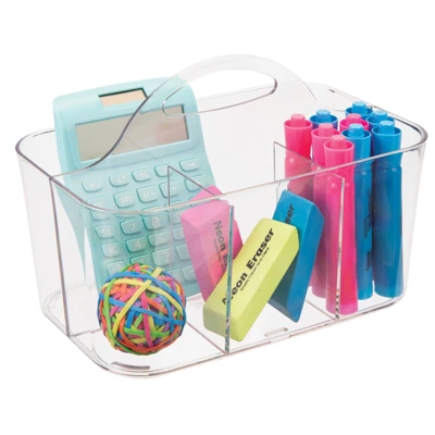 MDesign Plastic Storage Caddy Tote For Desktop Office Supplies, Small 11 MDesign Plastic Storage Caddy Tote For Desktop Office Supplies, Small - Image 9