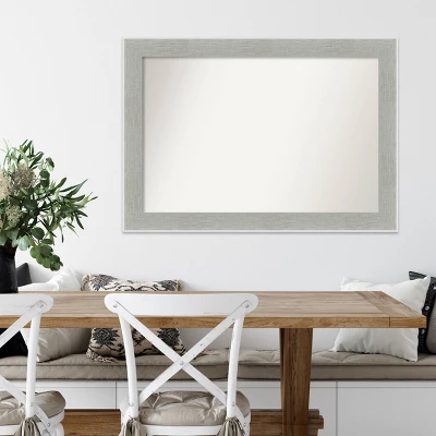 41" X 29" Non-Beveled Glam Linen Gray Wall Mirror - Amanti Art 8 41" X 29" Non-Beveled Glam Linen Gray Wall Mirror - Amanti Art - Image 6