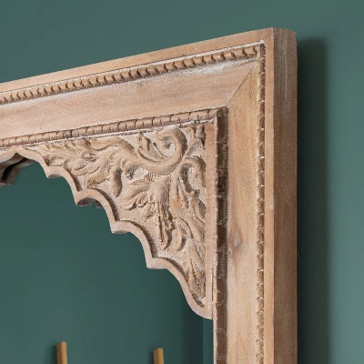 24" X 36" Shivani Wood Framed Decorative Wall Mirror Rustic Brown - Kate & Laurel All Things Decor 7 24" X 36" Shivani Wood Framed Decorative Wall Mirror Rustic Brown - Kate & Laurel All Things Decor - Image 5