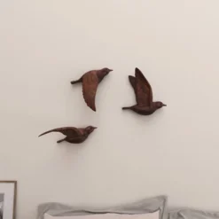 Set Of 3 Metallic Flying Bird Sculptures Wall Decor - Olivia & May -Home Decor Shop GUEST 8951b6ee ee52 451e bd75 98656071f4c6