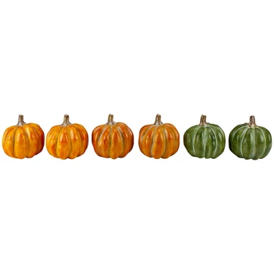 Northlight Set Of 6 Boxed Orange And Green Pumpkin Thanksgiving Decorations 4 Northlight Set Of 6 Boxed Orange And Green Pumpkin Thanksgiving Decorations - Image 2