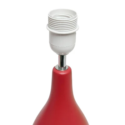 18.11" Traditional Standard Ceramic Dewdrop Table Desk Lamp With Matching Fabric Shade Red - Creekwood Home 4 18.11" Traditional Standard Ceramic Dewdrop Table Desk Lamp With Matching Fabric Shade Red - Creekwood Home - Image 2