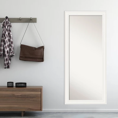30" X 66" Non-Beveled Ridge White Full Length Floor Leaner Mirror - Amanti Art 7 30" X 66" Non-Beveled Ridge White Full Length Floor Leaner Mirror - Amanti Art - Image 5