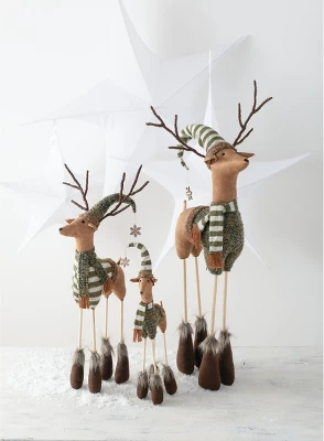Sullivans Set Of 3 Standing Deer Figurines 37"H, 32"H & 23"H Brown 3 Sullivans Set Of 3 Standing Deer Figurines 37"H, 32"H & 23"H Brown