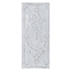 Metal Scroll Wall Decor With Embossed Details White - Olivia & May -Home Decor Shop GUEST 8e1eccb4 6a51 45c4 bb0c 8e38abb8de28