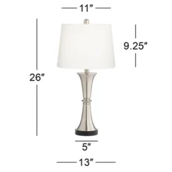 360 Lighting Seymore Modern Table Lamps 26" High Set Of 2 Silver With USB Charging Port LED Touch On Off White Drum Shade For Bedroom Living Room Desk 13 360 Lighting Seymore Modern Table Lamps 26" High Set Of 2 Silver With USB Charging Port LED Touch On Off White Drum Shade For Bedroom Living Room Desk -Home Decor Shop GUEST 8e426f7e fe56 4e05 ba41 14b46b483e6f