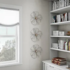 Hastings Home Metallic Wire Layered Flower Hanging Accent Art - Silver/Gold 12 Hastings Home Metallic Wire Layered Flower Hanging Accent Art - Silver/Gold -Home Decor Shop GUEST 8efb51d1 34c3 41eb be41 72a4897e068b