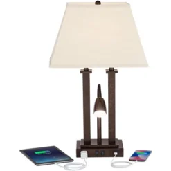 Possini Euro Design Deacon Modern Desk Table Lamp 26" High Bronze With USB And AC Power Outlet In Base LED Reading Light Oatmeal Shade For Office Desk 12 Possini Euro Design Deacon Modern Desk Table Lamp 26" High Bronze With USB And AC Power Outlet In Base LED Reading Light Oatmeal Shade For Office Desk -Home Decor Shop GUEST 8f8004e9 1c35 45a7 b688 3afebc272735