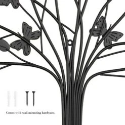 Tree Of Life Butterfly Wall Art - Hand-Painted Decorative Metal Sculpture With 3D Butterflies And Leaves For Rustic And Farmhouse Homes By Lavish Home -Home Decor Shop GUEST 9014e7cc 620c 49b1 b180 d0739c3630f1