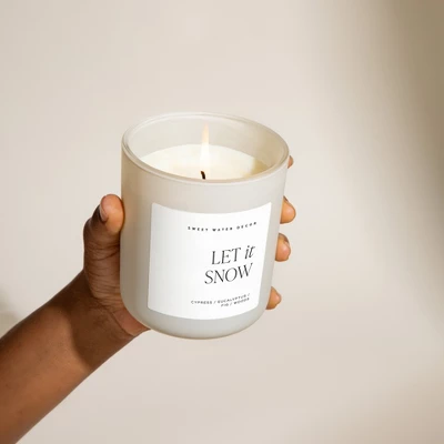 Sweet Water Decor Let Is Snow 15oz Tan Matte Jar Soy Candle 4 Sweet Water Decor Let Is Snow 15oz Tan Matte Jar Soy Candle - Image 2