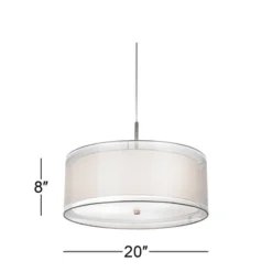 Possini Euro Design Brushed Nickel Pendant Chandelier 20" Wide Modern Organza Outer White Inner Shade 3-Light Fixture For Dining Room Kitchen Island 14 Possini Euro Design Brushed Nickel Pendant Chandelier 20" Wide Modern Organza Outer White Inner Shade 3-Light Fixture For Dining Room Kitchen Island -Home Decor Shop GUEST 919037b2 adb9 4da0 872c a38ebe1d5946