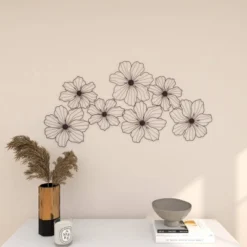 Metal Floral Wire Wall Decor Black - CosmoLiving By Cosmopolitan 26 Metal Floral Wire Wall Decor Black - CosmoLiving By Cosmopolitan -Home Decor Shop GUEST 92e766c2 9ed3 4a34 b233 56ea1f75a777