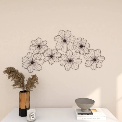 Metal Floral Wire Wall Decor Black - CosmoLiving By Cosmopolitan 12 Metal Floral Wire Wall Decor Black - CosmoLiving By Cosmopolitan - Image 10