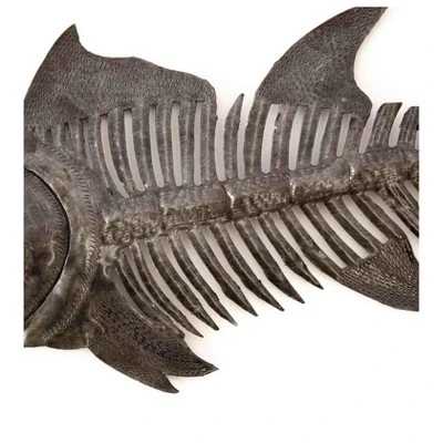 Global Crafts Grey Fish Bones Nautical Haitian Steel Drum Wall Art 4 Global Crafts Grey Fish Bones Nautical Haitian Steel Drum Wall Art - Image 2