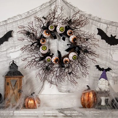 Northlight Eyeballs And Spiders Halloween Twig Wreath, 24-Inch, Unlit 3 Northlight Eyeballs And Spiders Halloween Twig Wreath, 24-Inch, Unlit