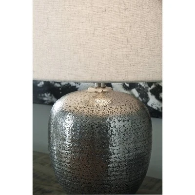 Magalie Metal Table Lamp Antique Silver - Signature Design By Ashley 4 Magalie Metal Table Lamp Antique Silver - Signature Design By Ashley - Image 2