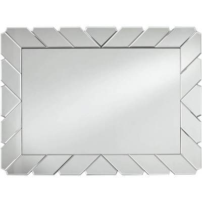 Possini Euro Design Prandini Rectangular Vanity Wall Mirror Modern Beveled Mirrored Glass Tile Frame 28" Wide For Bathroom Bedroom Home House Entryway 6 Possini Euro Design Prandini Rectangular Vanity Wall Mirror Modern Beveled Mirrored Glass Tile Frame 28" Wide For Bathroom Bedroom Home House Entryway - Image 4