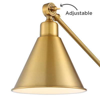 360 Lighting Wray Modern Desk Lamp 26 3/4" High Warm Brass Metal With USB Charging Port Adjustable Arm Head For Bedroom Living Room Bedside House Home 4 360 Lighting Wray Modern Desk Lamp 26 3/4" High Warm Brass Metal With USB Charging Port Adjustable Arm Head For Bedroom Living Room Bedside House Home - Image 2