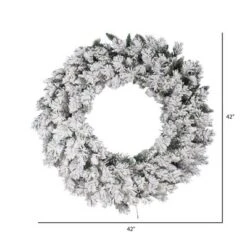 Vickerman Artificial Flocked Snow Ridge Wreath