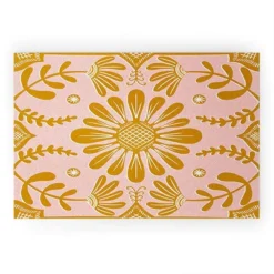 Sewzinski Boho Florals Yellow White Pink Looped Vinyl Welcome Mat - Society6 -Home Decor Shop GUEST 95ae75bb 19b0 4c15 b94c 74e015a4ca07