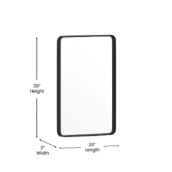 Emma And Oliver 20" X 30" Rectangular Wall Mirror With Black Frame, Silver Backing For Clarity And Shatterproof Glass For Entryways, Bathrooms & More -Home Decor Shop GUEST 95c1f204 d902 4f15 9282 b52cfc31c7e7