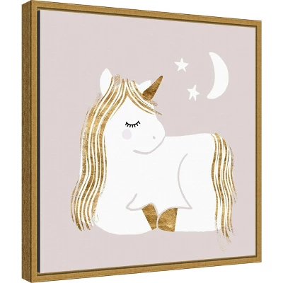 16" X 16" Sleepy Unicorn II By Victoria Barnes Framed Canvas Wall Art - Amanti Art 3 16" X 16" Sleepy Unicorn II By Victoria Barnes Framed Canvas Wall Art - Amanti Art