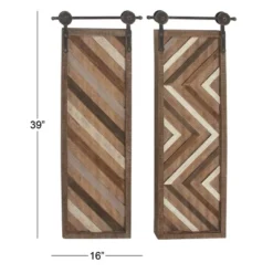 Wood Geometric Linear Carved Wall Decor With Suspended Frame Set Of 2 Brown - Olivia & May -Home Decor Shop GUEST 968ffe99 43b1 4aef ad04 572fb491af3f