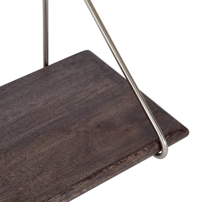 24" X 8" Palone Wood And Metal Decorative Wall Shelf Gray - Kate & Laurel All Things Decor 6 24" X 8" Palone Wood And Metal Decorative Wall Shelf Gray - Kate & Laurel All Things Decor - Image 4