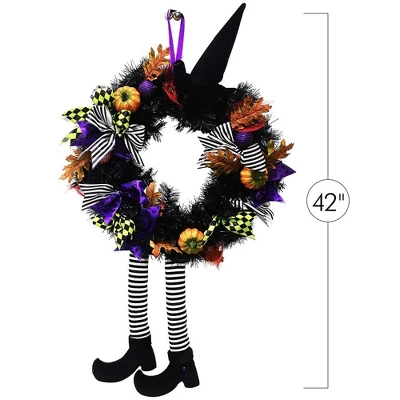 Skeleteen Halloween Witch Wreath For Indoor/Outdoor Décor - 24 In 4 Skeleteen Halloween Witch Wreath For Indoor/Outdoor Décor - 24 In - Image 2
