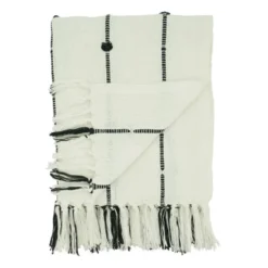 Saro Lifestyle Cotton Throw With Knotted Design