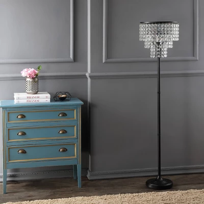 60" Crystal/Metal Juliette Floor Lamp (Includes Light Bulb) Bronze - JONATHAN Y 4 60" Crystal/Metal Juliette Floor Lamp (Includes Light Bulb) Bronze - JONATHAN Y - Image 2