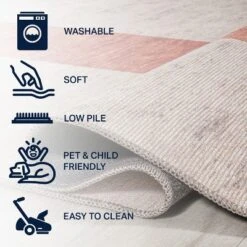 Raita Modern Distressed Stripe Machine-Washable Area Rug - JONATHAN Y -Home Decor Shop GUEST 99ce49b9 a6b1 4a03 8acd 1346ffba649f